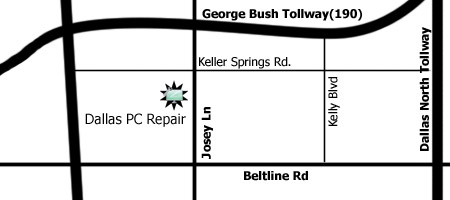 Map of Dallas PC Repair IT Support Office